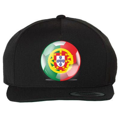 Soccer Ball Country Flag Portugal Wool Snapback Cap
