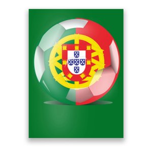 Soccer Ball Country Flag Portugal Poster