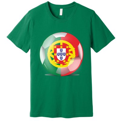 Soccer Ball Country Flag Portugal Premium T-Shirt