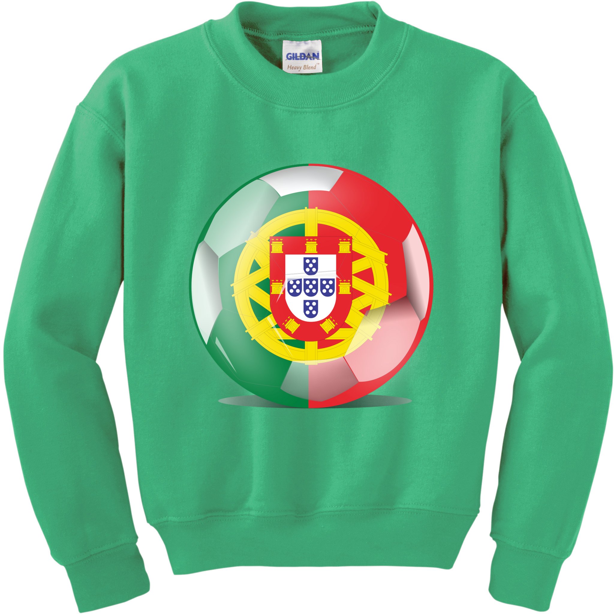 Soccer Ball Country Flag Portugal Kids Sweatshirt