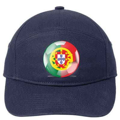 Soccer Ball Country Flag Portugal 7-Panel Snapback Hat