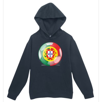 Soccer Ball Country Flag Portugal Urban Pullover Hoodie