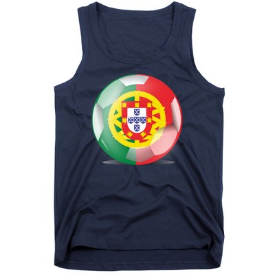 Soccer Ball Country Flag Portugal Tank Top