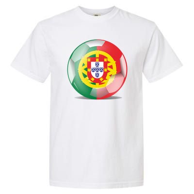 Soccer Ball Country Flag Portugal Garment-Dyed Heavyweight T-Shirt