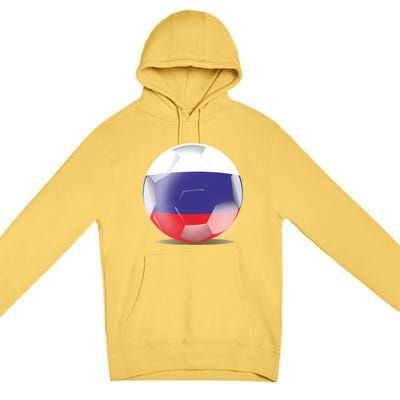 Soccer Ball Country Flag Russia Premium Pullover Hoodie