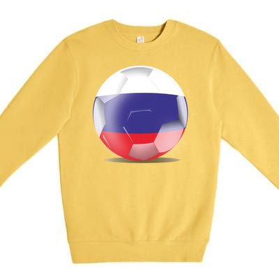 Soccer Ball Country Flag Russia Premium Crewneck Sweatshirt