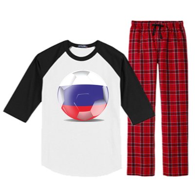 Soccer Ball Country Flag Russia Raglan Sleeve Pajama Set