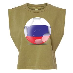 Soccer Ball Country Flag Russia Garment-Dyed Women's Muscle Tee