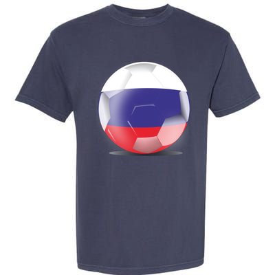 Soccer Ball Country Flag Russia Garment-Dyed Heavyweight T-Shirt