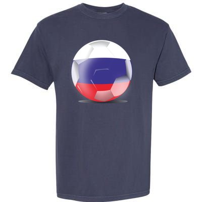 Soccer Ball Country Flag Russia Garment-Dyed Heavyweight T-Shirt