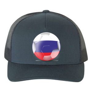 Soccer Ball Country Flag Russia Yupoong Adult 5-Panel Trucker Hat