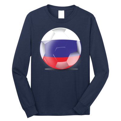 Soccer Ball Country Flag Russia Long Sleeve Shirt