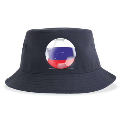 Soccer Ball Country Flag Russia Sustainable Bucket Hat
