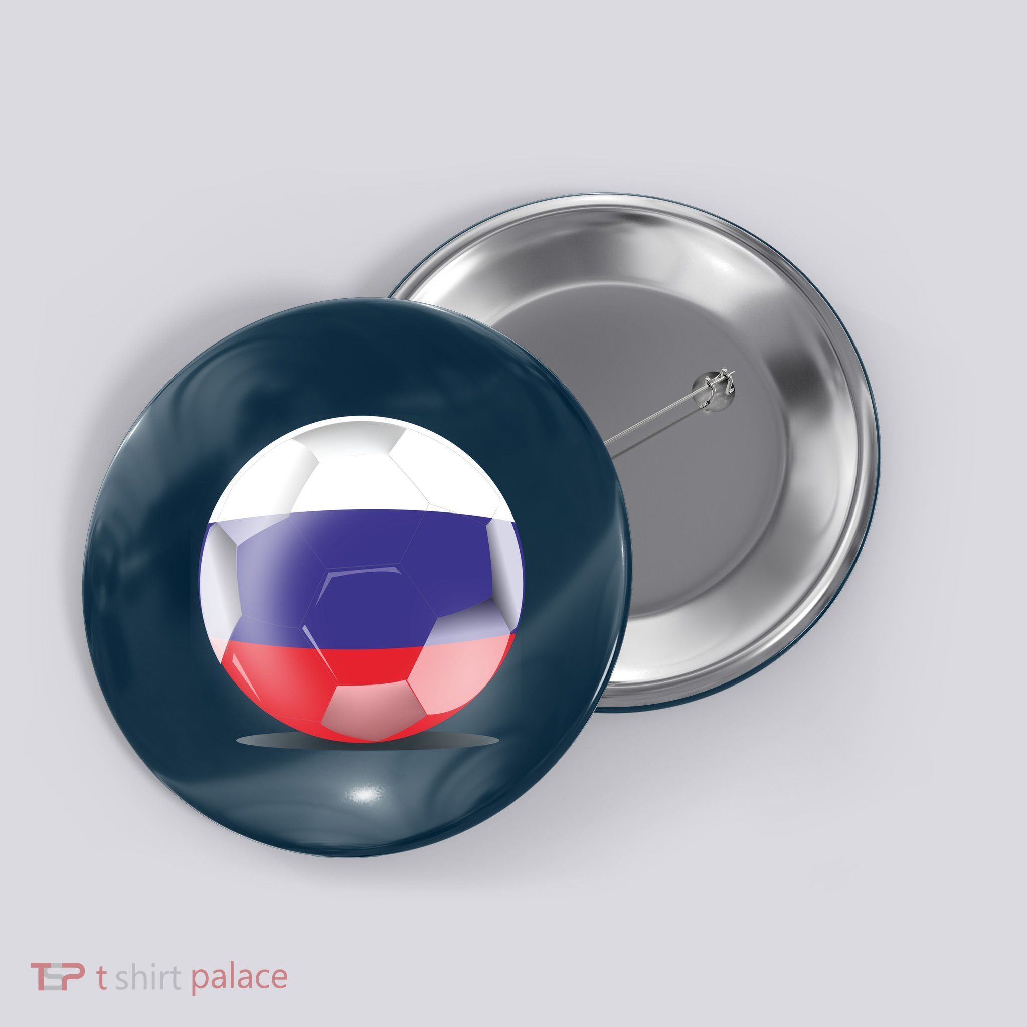 Soccer Ball Country Flag Russia Button