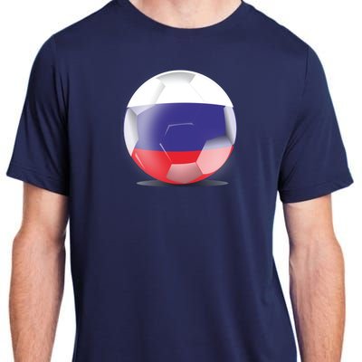 Soccer Ball Country Flag Russia Adult ChromaSoft Performance T-Shirt