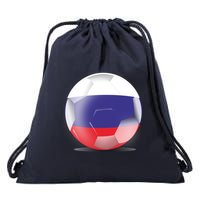 Soccer Ball Country Flag Russia Drawstring Bag