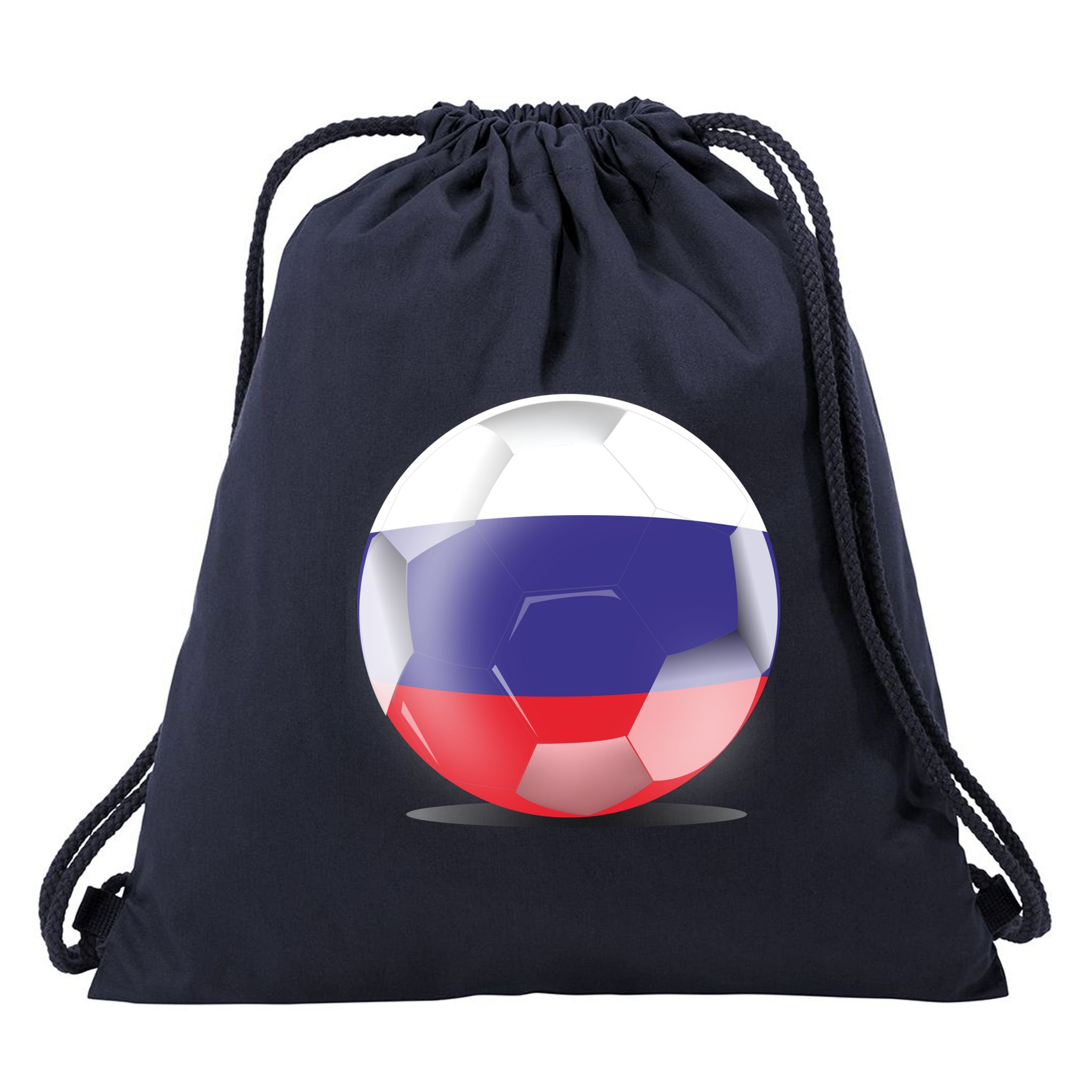 Soccer Ball Country Flag Russia Drawstring Bag