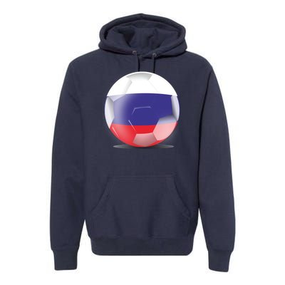 Soccer Ball Country Flag Russia Premium Hoodie