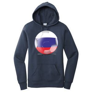 Soccer Ball Country Flag Russia Women's Pullover Hoodie