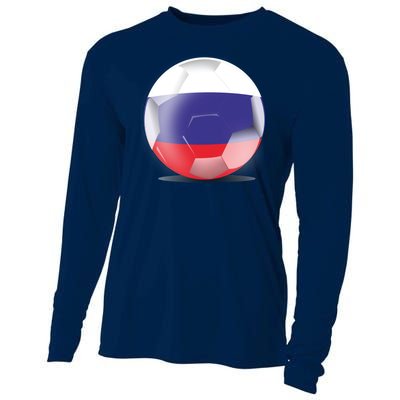 Soccer Ball Country Flag Russia Cooling Performance Long Sleeve Crew