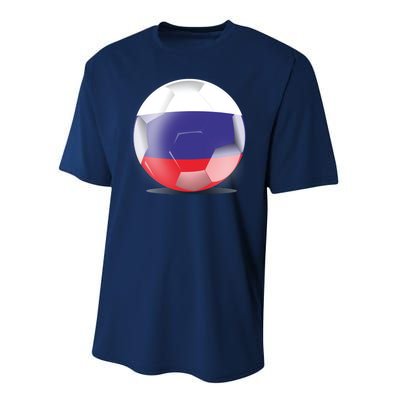 Soccer Ball Country Flag Russia Performance Sprint T-Shirt