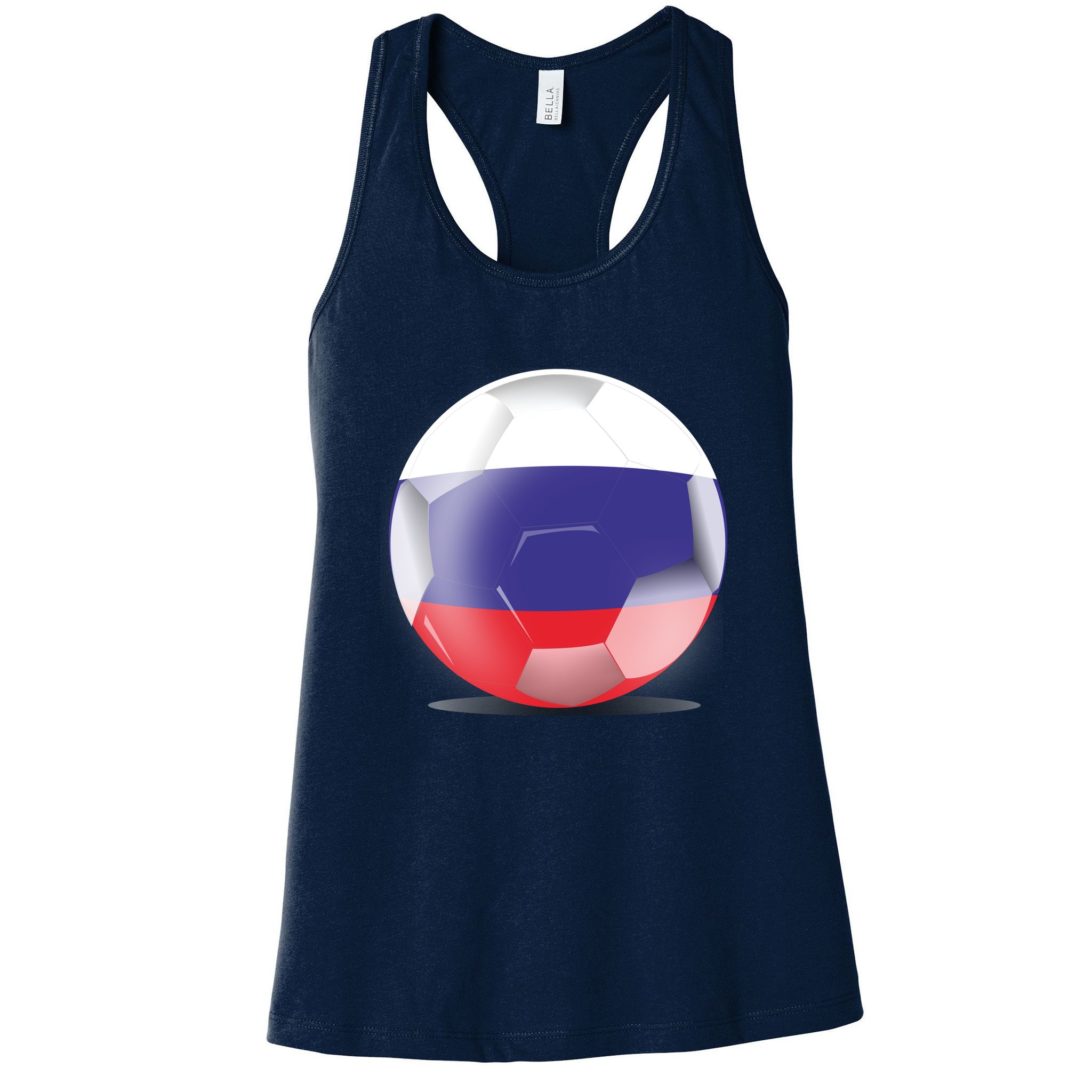 Soccer Ball Country Flag Russia Womens Tank Top