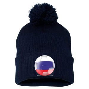 Soccer Ball Country Flag Russia Pom Pom 12in Knit Beanie