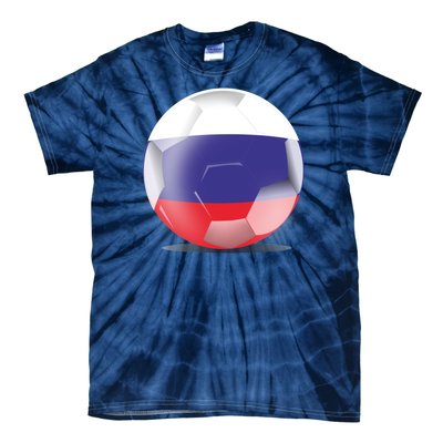 Soccer Ball Country Flag Russia Tie-Dye T-Shirt