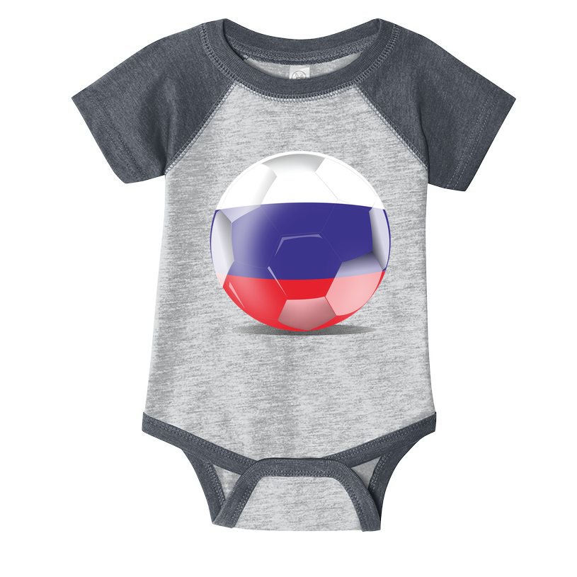 Soccer Ball Country Flag Russia Infant Baby Jersey Bodysuit