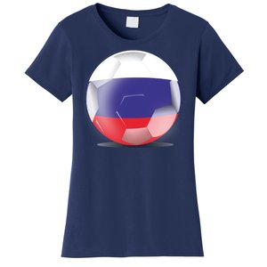 Soccer Ball Country Flag Russia Women's T-Shirt