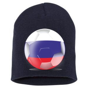 Soccer Ball Country Flag Russia Short Acrylic Beanie