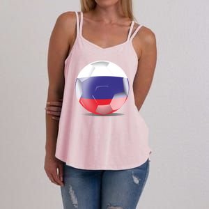 Soccer Ball Country Flag Russia Women's Strappy Tank