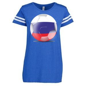 Soccer Ball Country Flag Russia Enza Ladies Jersey Football T-Shirt