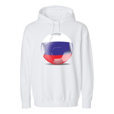 Soccer Ball Country Flag Russia Garment-Dyed Fleece Hoodie