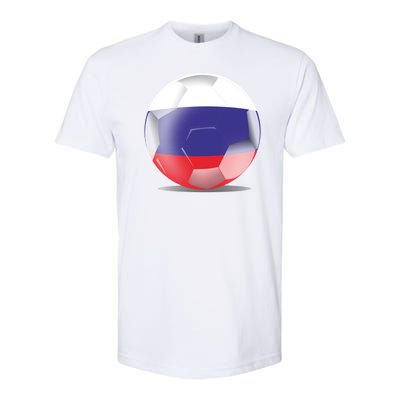 Soccer Ball Country Flag Russia Softstyle CVC T-Shirt