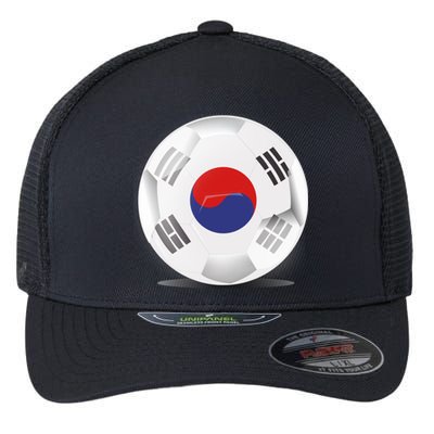 Soccer Ball Country Flag South Korea Flexfit Unipanel Trucker Cap