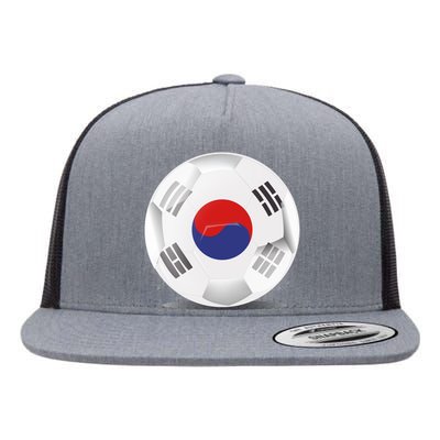 Soccer Ball Country Flag South Korea Flat Bill Trucker Hat