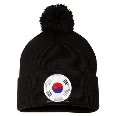 Soccer Ball Country Flag South Korea Pom Pom 12in Knit Beanie