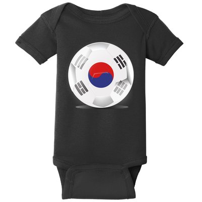 Soccer Ball Country Flag South Korea Baby Bodysuit