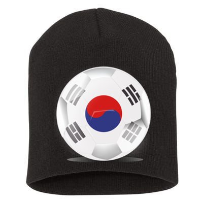 Soccer Ball Country Flag South Korea Short Acrylic Beanie