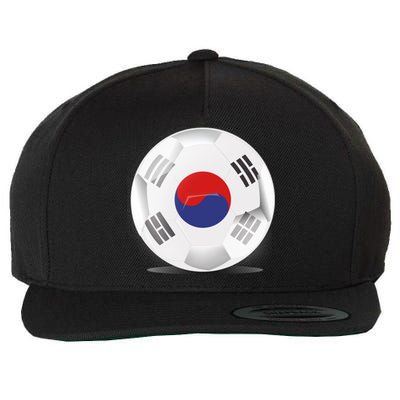 Soccer Ball Country Flag South Korea Wool Snapback Cap