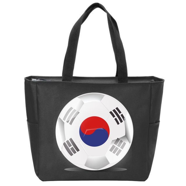 Soccer Ball Country Flag South Korea Zip Tote Bag