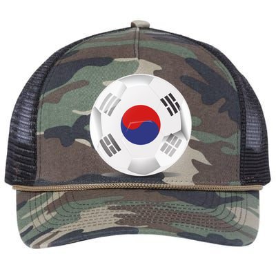 Soccer Ball Country Flag South Korea Retro Rope Trucker Hat Cap