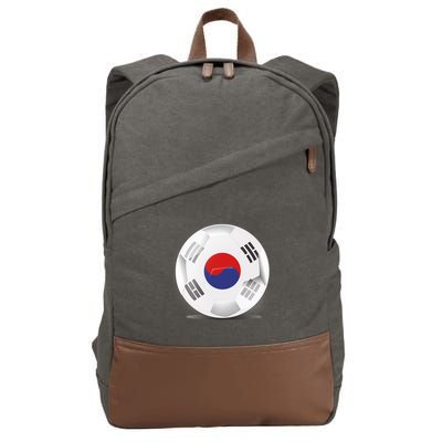 Soccer Ball Country Flag South Korea Cotton Canvas Backpack