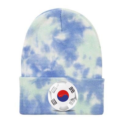 Soccer Ball Country Flag South Korea Tie Dye 12in Knit Beanie