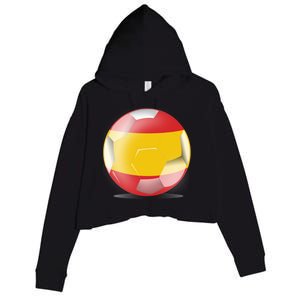 Soccer Ball Country Flag Spain Crop Fleece Hoodie