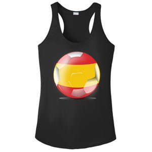 Soccer Ball Country Flag Spain Ladies PosiCharge Competitor Racerback Tank