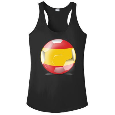 Soccer Ball Country Flag Spain Ladies PosiCharge Competitor Racerback Tank