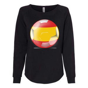 Soccer Ball Country Flag Spain Womens California Wash Sweatshirt