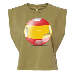 Soccer Ball Country Flag Spain Garment-Dyed Women's Muscle Tee